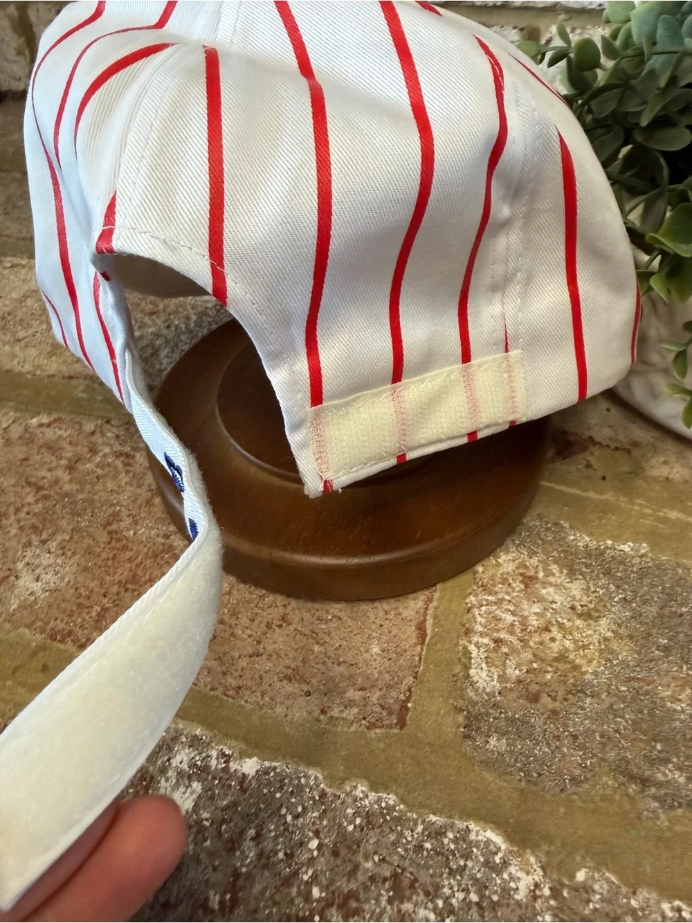 Vintage | St. Louis Red & White Striped Baseball Cap with Blue Script